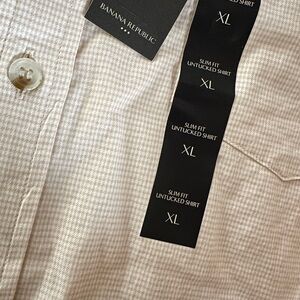 Banana Republic Cream Checkered Shirt